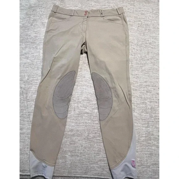 Tredstep Symphony Breeches 34L Beige Knee Patch Riding Pants Women's - Picture 1 of 8